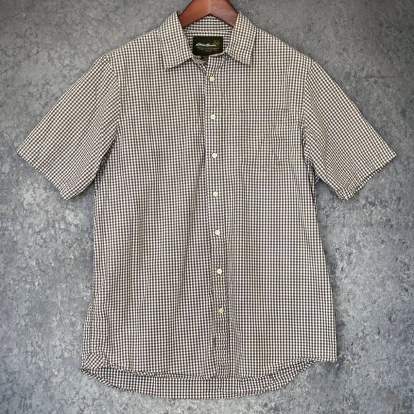 Eddie Bauer Plaid Check Short-Sleeve Shirt, Men's Tall L, EUC - Picture 1 of 3
